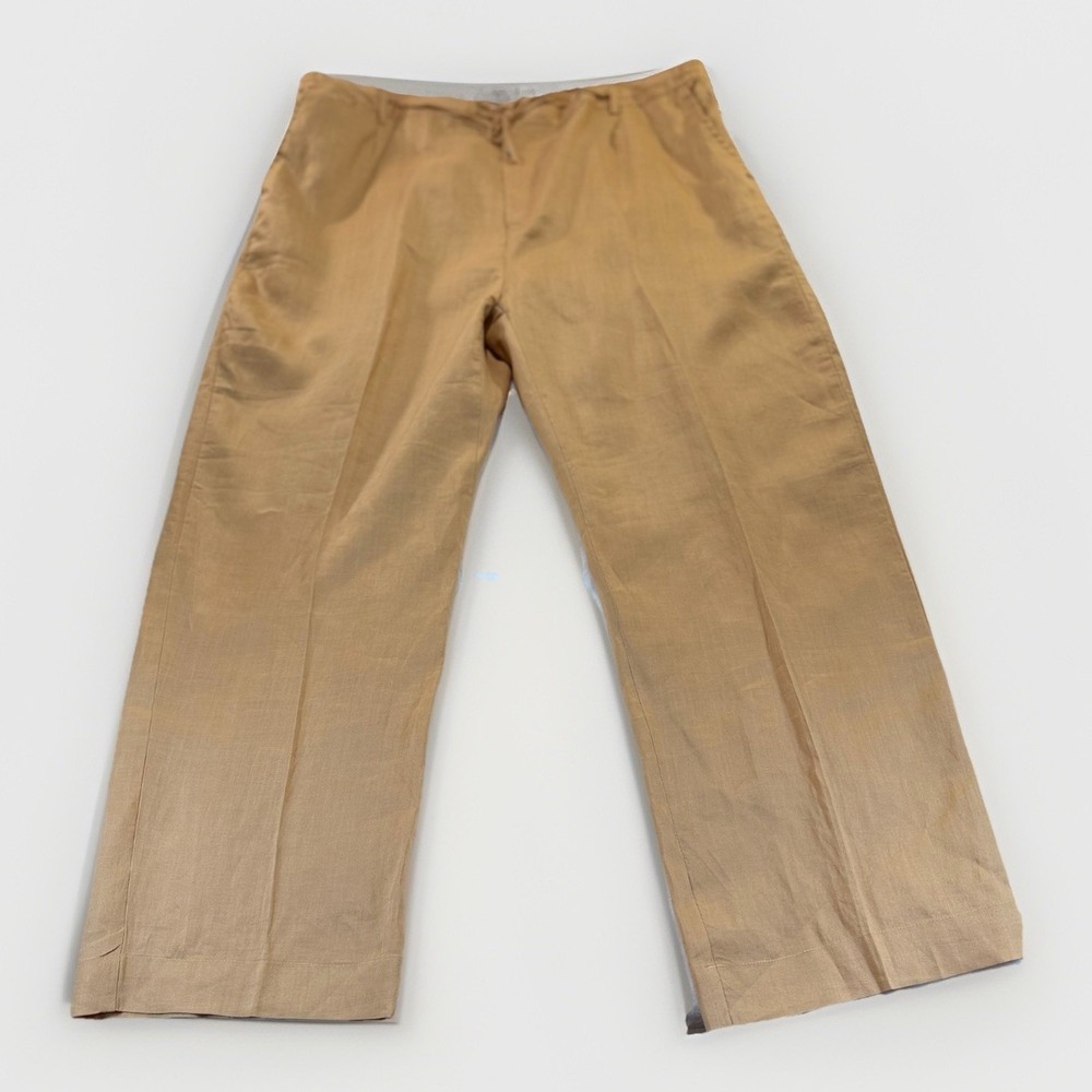 Daniel Ellissa Mens 40x28 Pants 100% Linen NWOT Burnt Orange‎ 90s Y2K Vibe